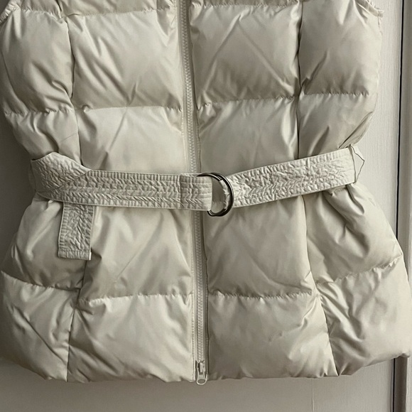 Gap White Puffer Down Quilted Vest Jacket Belt Size Medium Women’s Y2K 90’s Warm - Picture 3 of 12